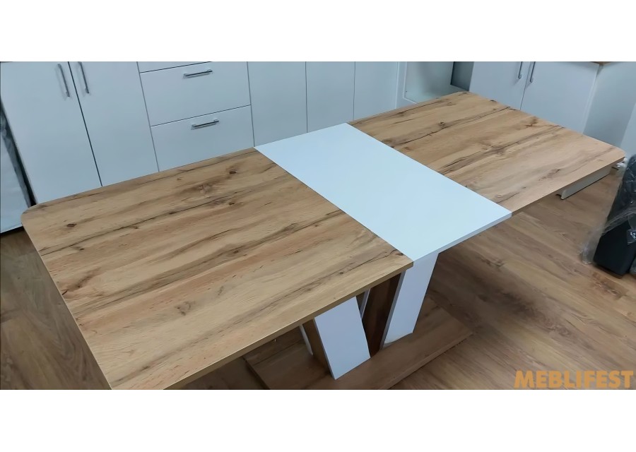 Стіл обідній Торін Дуб апалачі/білий