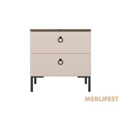 Тумба приліжкова з 2 шухлядами KOM2S Сімпл / Simple ВМК (БРВ) Макадамія/дуб ліворно