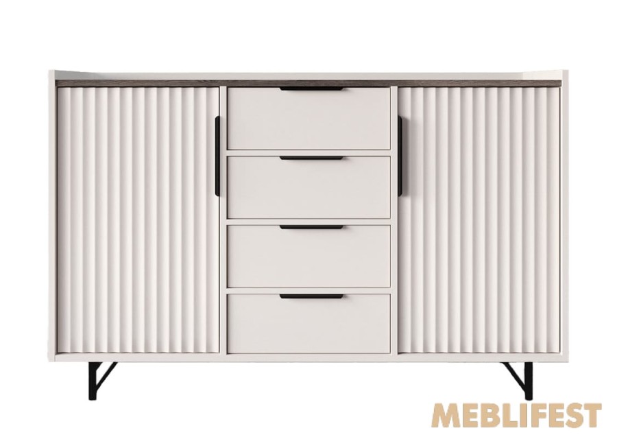 Комод 2-дверний з 4 шухлядами KOM2D4S Фреско / Fresko ВМК (БРВ) Кашемір/каштан арвадонна мінк