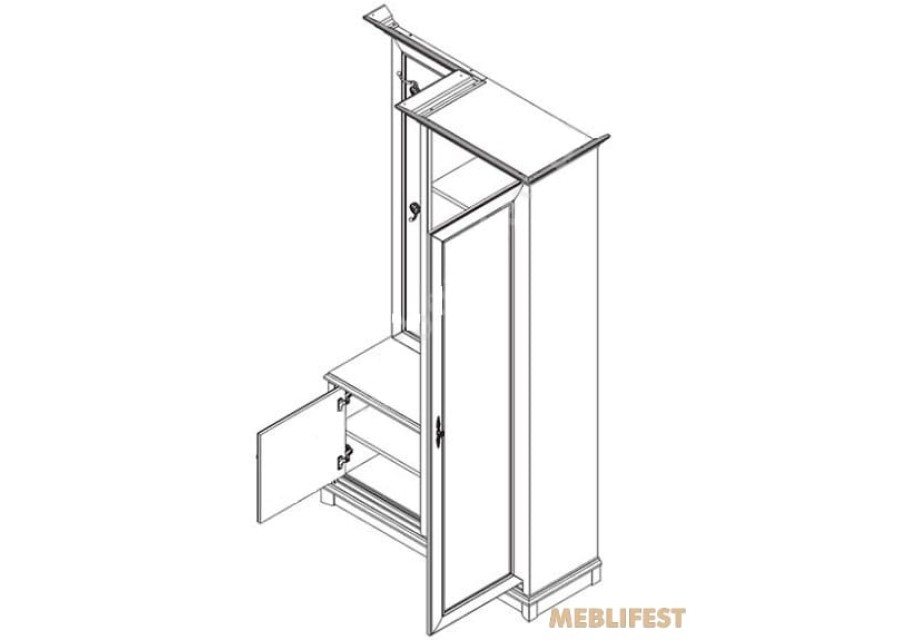 Передпокій 2-дверний 110P Соната Нью / Sonata New Гербор Кашемір