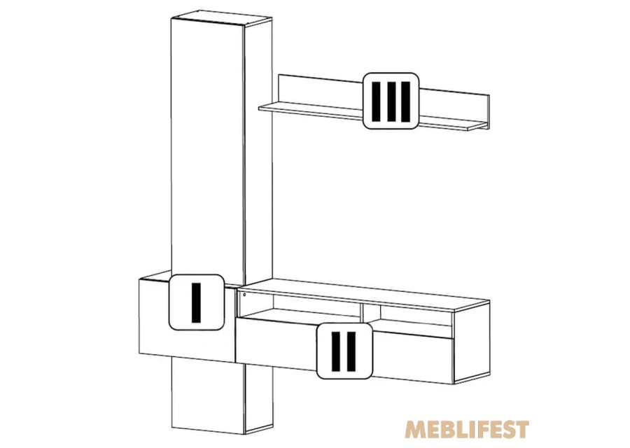 Стінка у вітальню Венді / Wendy Гербор Дуб крафт золотий/чорний