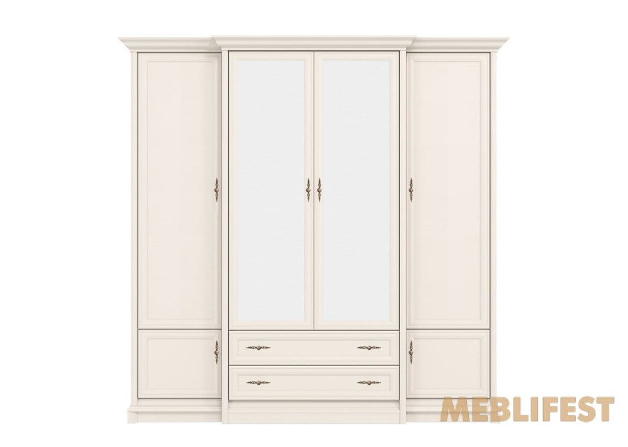 Шафа для одягу 6-дверна з дзеркалом 4D2S Соната Нью / Sonata New Гербор Кашемір