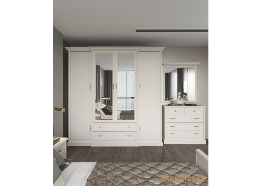 Шафа для одягу 6-дверна з дзеркалом 4D2S Соната Нью / Sonata New Гербор Кашемір