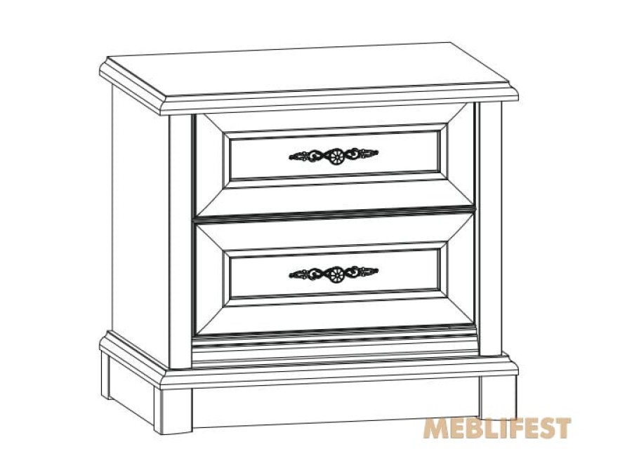 Тумба приліжкова з 2 шухлядами 2S Соната Нью / Sonata New Гербор Кашемір