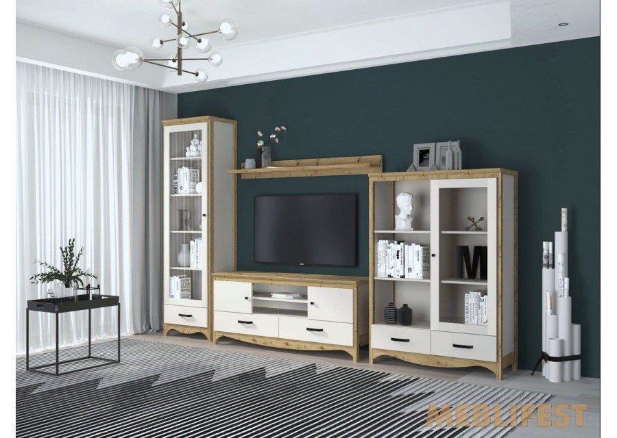 Полиця POL150 Дана / Dana Гербор Кашемір/дуб артизан