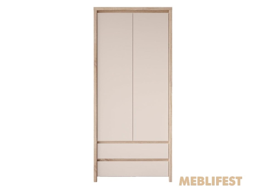 Пенал / Шафа 2-дверний з 2 шухлядами з полицями REG2D2S Каспіан / Kaspian ВМК (БРВ) Дуб сонома/кашемір