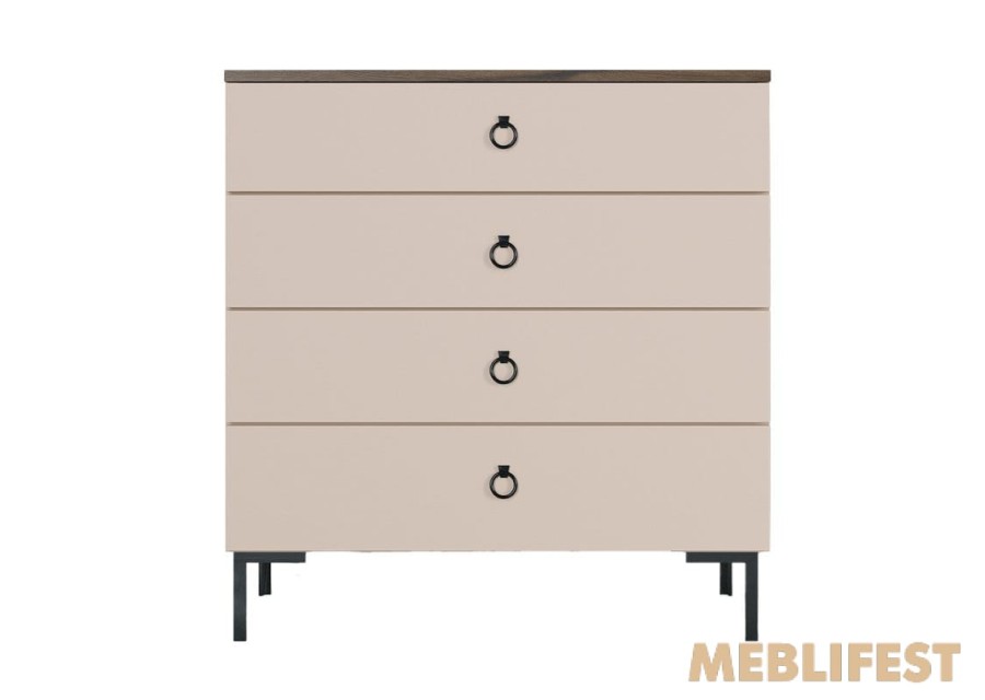 Комод з 4 шухлядами KOM4S Сімпл / Simple ВМК (БРВ) Макадамія/дуб ліворно