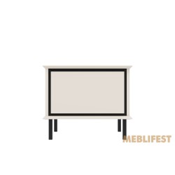 Тумба приліжкова з 1 шухлядою KOM1S Хілс / Heels Гербор Кашемір/чорний