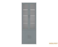 Вітрина офісна Кабі REG2W2D/79/220 Гербор 4-дверна Попелястий/антрацит