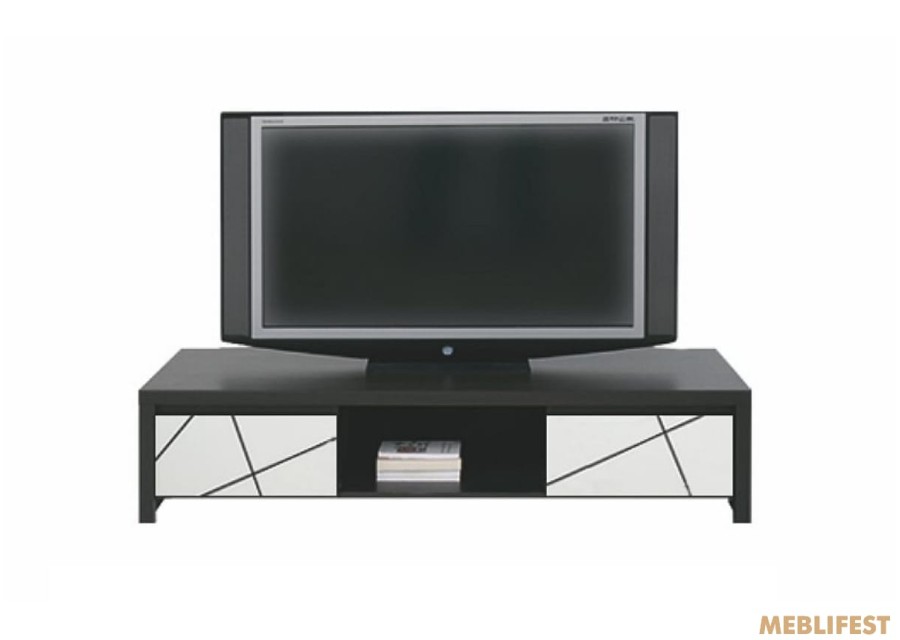 Тумба під ТВ Каспіан МДФ MDF RTV2S/14/40 ВМК (БРВ) з 2 шухлядами Венге магія/білий сніг