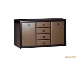 Комод Коен МДФ MDF KOM2D4S Гербор 2-дверний з 4 шухлядами Венге магія/штрокс темний
