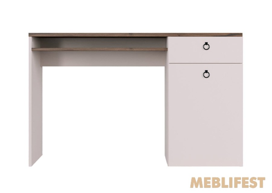 Стіл комп'ютерний, письмовий 1-дверний з 1 шухлядою BIU120 Сімпл / Simple ВМК (БРВ) Кашемір/вяз ліберті світлий