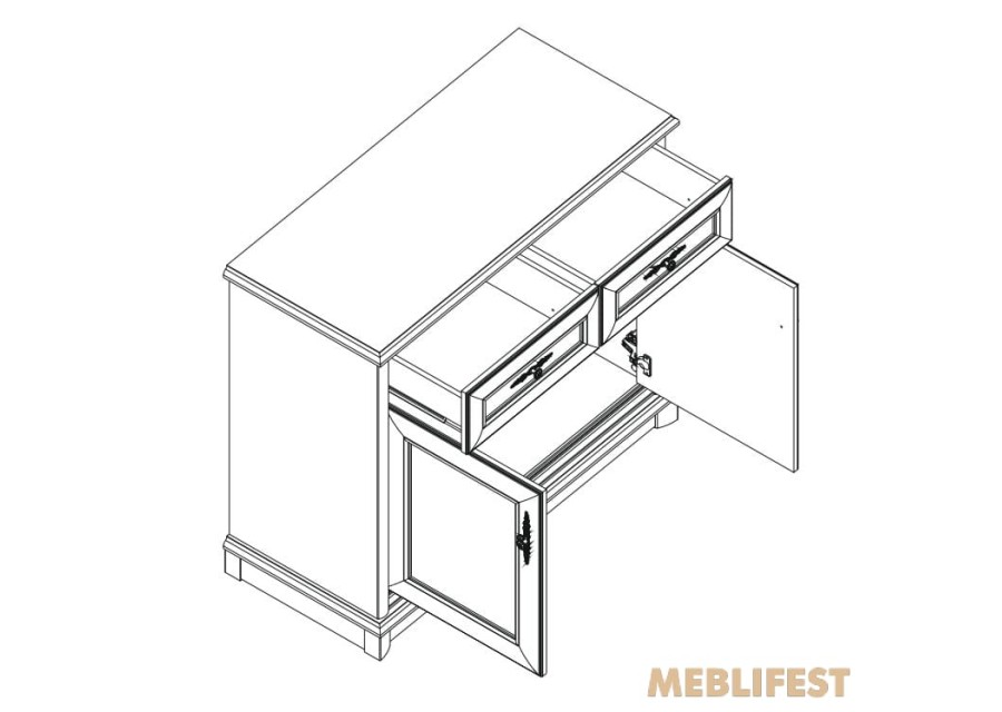 Комод 2-дверний з 2 шухлядами 2D/2S Соната Нью / Sonata New Гербор Кашемір