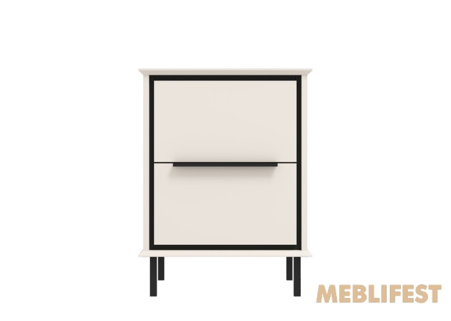 Тумба приліжкова з 2 шухлядами KOM2S Хілс / Heels Гербор Кашемір/чорний