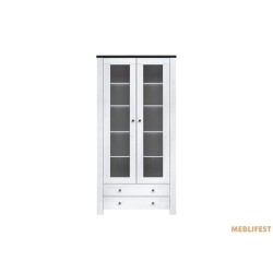 Вітрина Амстердам (Антверпен) REG2W2S ВМК (БРВ) 2-дверна з 2 шухлядами Ясен сніжний/дуб морений