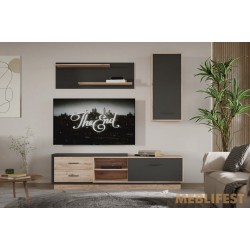 Стінка у вітальню Ремо / Remo Гербор Дуб санремо світлий/антрацит