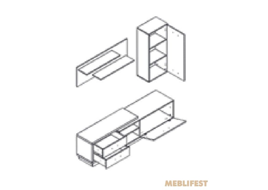 Стінка у вітальню Ремо / Remo Гербор Дуб санремо світлий/антрацит