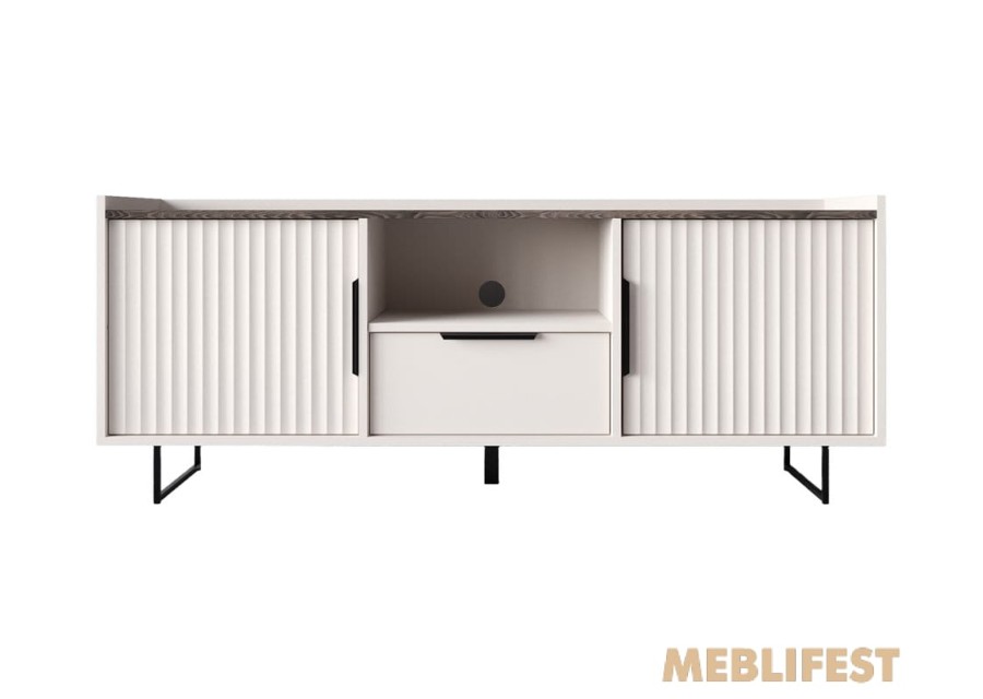 Тумба під ТВ 2-дверна з 1 шухлядою RTV2D1S Фреско / Fresko ВМК (БРВ) Кашемір/каштан арвадонна мінк