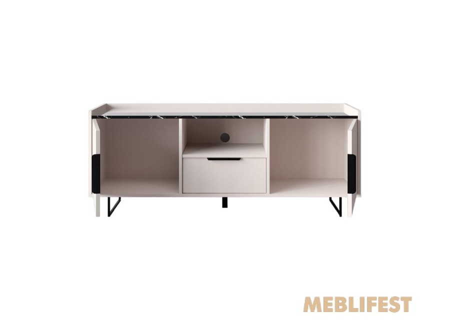 Тумба під ТВ 2-дверна з 1 шухлядою RTV2D1S Фреско / Fresko ВМК (БРВ) Кашемір/каштан арвадонна мінк