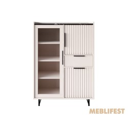 Вітрина 3-дверна з 1 шухлядою REG1W2D1S Фреско / Fresko ВМК (БРВ) Кашемір/темний мармур