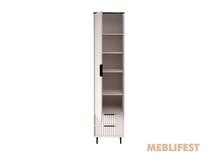 Пенал / Шафа 1-дверний з 2 шухлядами з полицями REG1D2S Фреско / Fresko ВМК (БРВ) Кашемір/каштан арвадонна мінк