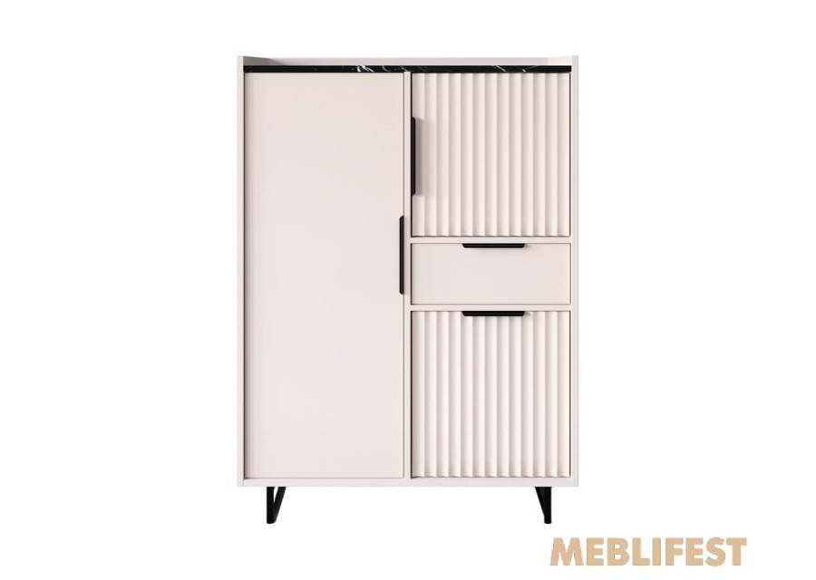 Тумба 3-дверна з 1 шухлядою REG3D1S Фреско / Fresko ВМК (БРВ) Кашемір/темний мармур