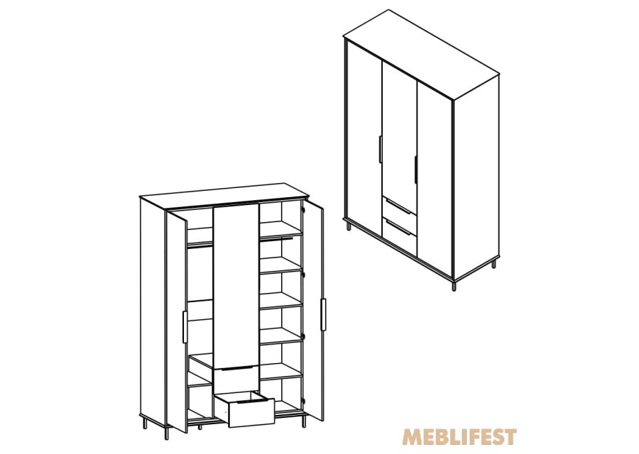 Шафа для одягу 3-дверна SZF3D2S Хілс / Heels Гербор Кашемір/чорний