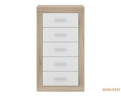Комод Сара KOM5S Гербор з 5 шухлядами Дуб сонома/німфеа альба
