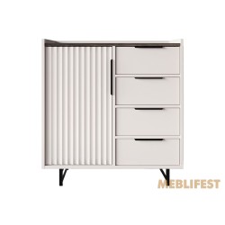 Комод 1-дверний з 4 шухлядами KOM1D4S Фреско / Fresko ВМК (БРВ) Кашемір/каштан арвадонна мінк