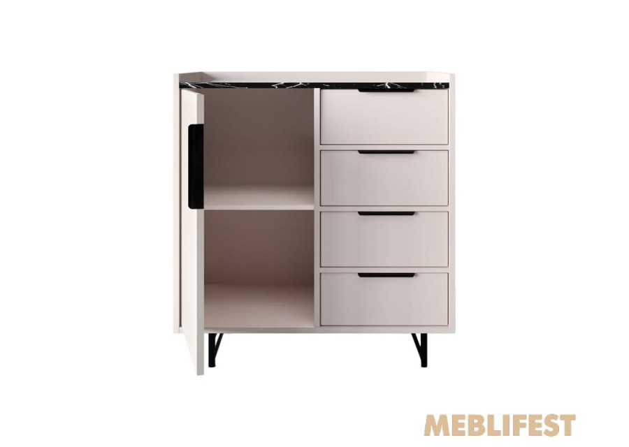 Комод 1-дверний з 4 шухлядами KOM1D4S Фреско / Fresko ВМК (БРВ) Кашемір/каштан арвадонна мінк