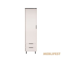 Пенал / Шафа 1-дверний з 2 шухлядами з полицями REG1D2S Фреско / Fresko ВМК (БРВ) Кашемір/темний мармур