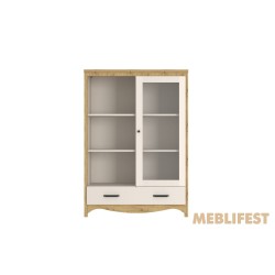 Вітрина 1-дверна з 2 шухлядами REG1W2S Дана / Dana Гербор Кашемір/дуб артизан