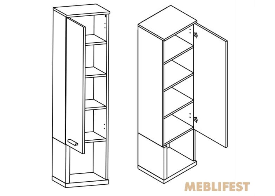Пенал 1-дверний навісний REG1D Норд / Nord Гербор Кашемір/дуб сонома