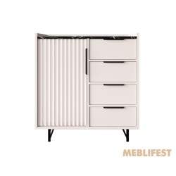 Комод 1-дверний з 4 шухлядами KOM1D4S Фреско / Fresko ВМК (БРВ) Кашемір/темний мармур