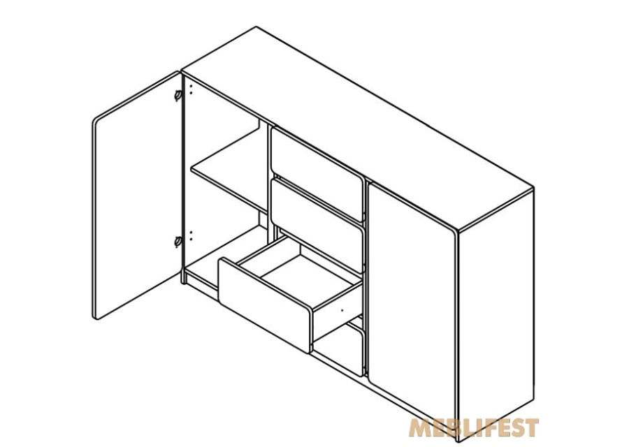 Комод 2-дверний з 4 шухлядами KOM2D4S Лука / Luka Гербор Кашемір