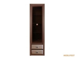 Вітрина Коен МДФ MDF REG1W2S Гербор 1-дверна з 2 шухлядами Венге магія/штрокс темний