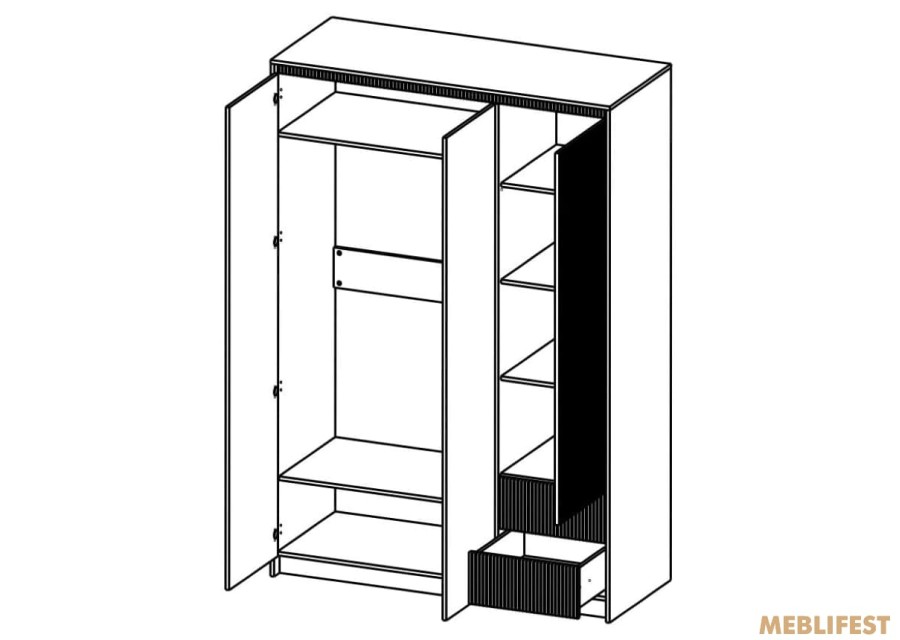 Шафа для одягу Монако SZF3D2S Гербор 3-дверна Кашемір