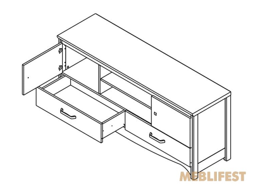 Тумба під ТВ 2-дверна з 2 шухлядами RTV2D2S Дана / Dana Гербор Кашемір/дуб артизан