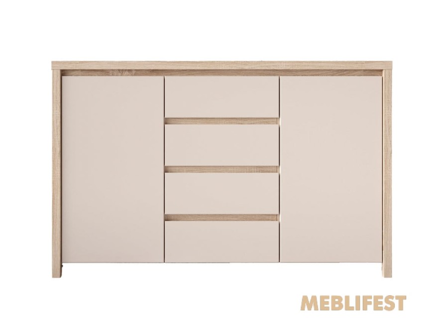 Шафка 2-дверна з 4 шухлядами KOM2D4S Каспіан / Kaspian ВМК (БРВ) Дуб сонома/кашемір