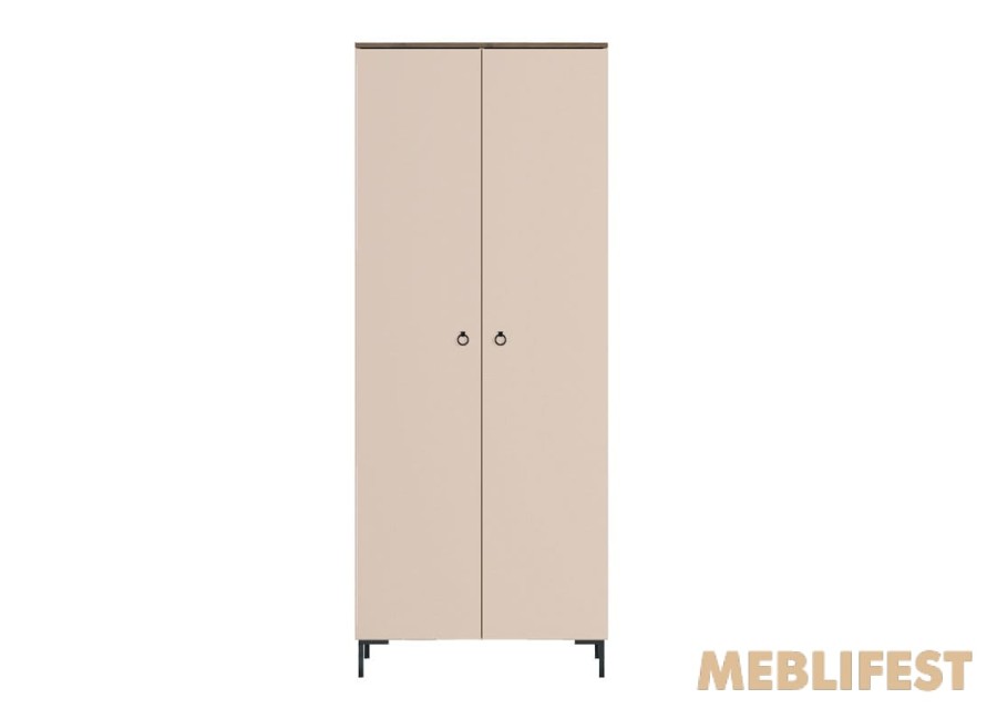 Шафа для одягу 2-дверна SZF2D Сімпл / Simple ВМК (БРВ) Макадамія/дуб ліворно