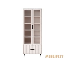 Вітрина 2-дверна з 2 шухлядами REG2W2S Фреско / Fresko ВМК (БРВ) Кашемір/темний мармур