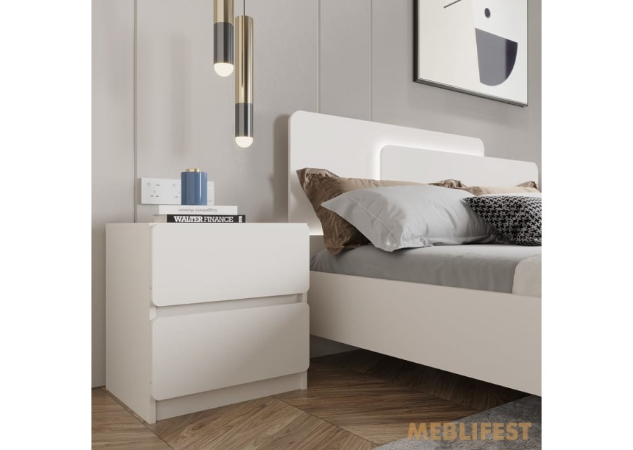 Тумба приліжкова з 2 шухлядами KOM2S Лука / Luka Гербор Кашемір