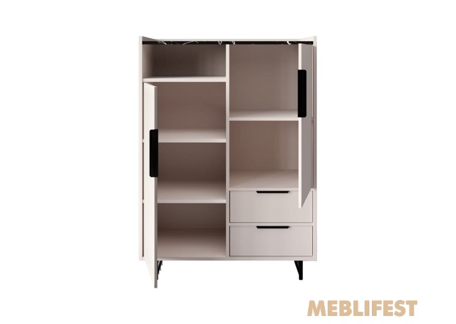 Комод 2-дверний з 2 шухлядами KOM2D2S Фреско / Fresko ВМК (БРВ) Кашемір/темний мармур