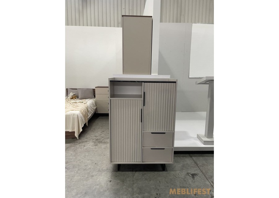 Комод 2-дверний з 2 шухлядами KOM2D2S Фреско / Fresko ВМК (БРВ) Кашемір/темний мармур