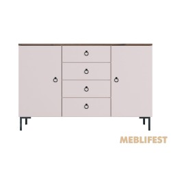 Комод 2-дверний з 4 шухлядами KOM2D4S Сімпл / Simple ВМК (БРВ) Кашемір/вяз ліберті світлий