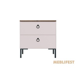 Тумба приліжкова з 2 шухлядами KOM2S Сімпл / Simple ВМК (БРВ) Кашемір/вяз ліберті світлий