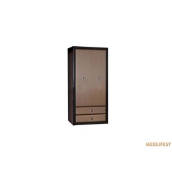 Шафа для одягу Коен МДФ MDF SZF2D2S Гербор 2-дверна Венге магія/штрокс темний