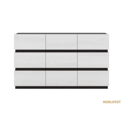Комод Лаєр KOM2D3S Гербор 2-дверний з 3 шухлядами Венге магія/Ясен сніжний