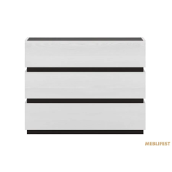 Комод Лаєр KOM3S Гербор з 3 шухлядами Венге магія/Ясен сніжний